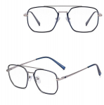 Sinine Valgus Kaitseprillid Arvutile &ndash; Unisex Metall Aviator Zero&trade; Silver/Navy V&auml;ljapaistvad Optilise T&auml;psusega Kaitseprillid