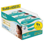 Pampers Aqua Soft Touch Niisked Beebisalvr&auml;tid, 9 Pakki, 432 Niisket Salvr&auml;tikut