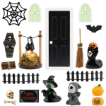 Pimeduses hiilgav miniatuurne Halloweeni dekoratsioonide komplekt Roselee 24 tk.
