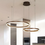 Moodne LED l&uuml;hter YYUTLUO 2 r&otilde;ngast 40+60 cm pruun