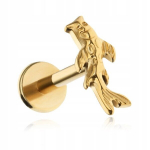 Titaanist labret k&otilde;rvar&otilde;ngas Koi fish - kuldne 1,2/8 mm