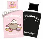 Voodipesukomplekt "Pimedas helendav" 160x200, Pusheen, kassipoeg, magusroosa