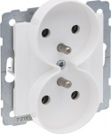 Legrand Suno kahekordne pistikupesa 2x2p+z, valge, 16a