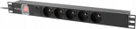 Lanberg 19" 1u Pdu pistikupesa, 5 x 230v, 16a, 2m, must