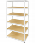 Metallist riiul Helios valge 196x100x35 cm, 6 riiulit, 175 kg/riiul