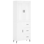 Valge vitriin, 69,5x34x180 cm, puitlaastplaat