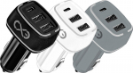 Exc autolaadija Usb-c 2xusb-a 35w valge