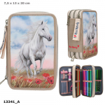 Multifunktsionaalne 3-kambriline pliiatsikott koos tarvikutega Miss Melody Poppy Sand