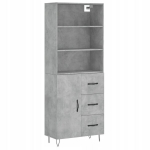 Betoonhalli viimistlusega vitriin, 69,5x34x180 cm