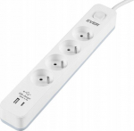 &Uuml;lepingekaitsega pikendusjuhe Ever 1,5m, 4 pistikupesa, Usb