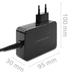 QOLTEC PD 120W Turbo Laadija, 5-28V, 3-4.5A, USB-C, Must