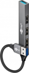 Goobay 74456 Usb-jaotur, 4 porti, 5 Gbit/s, alumiiniumkorpus