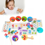 Montessori loenduskomplekt lastele &ndash; hariv matemaatika m&auml;ng numbrite, helmeste ja sorteerimisega