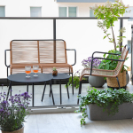 Aiam&ouml;&ouml;blikomplekt &bdquo;Patio Henriette&ldquo;, pruun, 4-kohaline, pol&uuml;et&uuml;leenist