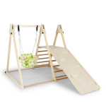 Costway 4-&uuml;hes ronimisraam beebikiige, puhkeplatvormi, ronimisrambi ja redeliga, Montessori ronimiskomplekt, naturaalne