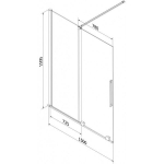Vannitoa sein Mexen Velar, 150 x 150 cm, harjatud p&uuml;ssihall/matt klaas