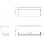 Valamukapi korpus Mexen Box-A, 120 cm, 1 sahtel, grafiit matt