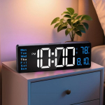 16" digitaalkell kaugjuhtimispuldiga, LED, suveaeg, kuup&auml;ev, &auml;ratus, &ouml;&ouml;valgus, sinine