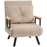 Magamistoa tugitool-voodi reguleeritava seljatoega, sametviimistlusega, padi, 63x73x81 cm, elutuba, beež