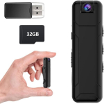 Diktofon Mini kaasaskantav kaamera 1080P 32 GB salvestusruumiga, ilma WiFi-&uuml;henduseta, 1 tk.