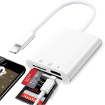 SD-kaardi lugeja iPhone'ile/iPadile, 3-&uuml;hes, laadimisega, 1 tk.