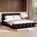 Voodi TRIUMPH + Madrats SAPNAS 2 XL|140x200|Must #84|Veluur