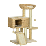 Kassi kraapimispost 98 cm, 2 laagrit, m&auml;nguasi, sisal, beež, kuni 6 kg