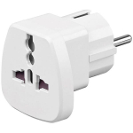 Reisiadapter Deltaco GT-426, maandusega, 110&ndash;250V, 16A, valge