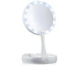 LED-kosmeetikapeegel 67696043, kahepoolne, valgustatud, suurendav, jalal