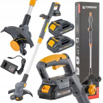 Akutoitel murutrimmer, 2x 21V 2Ah, 230 mm, reguleeritav, lisadega