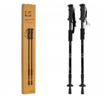 Nordic walking&rsquo;u kepid, reguleeritava k&otilde;rgusega matkakepid, mustad, 65&ndash;135 cm