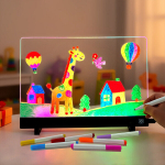 TeamBa LED joonistustahvel lastele markerite ja &scaron;abloonidega, RGB &ouml;&ouml;lamp, USB