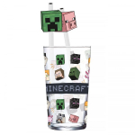 Minecrafti klaasist tumbler koos &otilde;lgadega, 485 ml