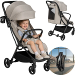 Jalutusk&auml;ru kerge, kompaktne, auto-fold, kuni 22 kg &ndash; Lionelo Agia Beige Sand