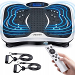 Vibratsiooniplatvorm UNDERFIT valge massaažiseade Bluetoothiga
