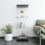 Vitriinkapp, 42,4 &times; 36,3 &times; 125,2 cm, 3 riiulit, karastatud klaas, must.