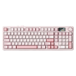 AULA F99 MAX mehaaniline klaviatuur, 3 režiimiga juhtmeta m&auml;nguklaviatuur LCD-ekraani ja RGB-valgustusega, punakasvalge