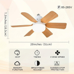 1tk Puidust Muster Leht Lagi Ventilaator Lamp