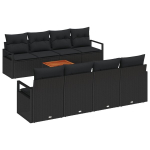 vidaXL Aia Diivanikomplekt padjaga 9 pcs Must pol&uuml;rotang