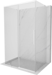 Mexen Rox-3S L 3-seineline l&uuml;kandustega du&scaron;inurk 140 x 75 cm, l&auml;bipaistev, valge - 8C2L-140-075-20-00-3S
