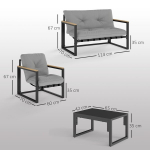 Aiam&ouml;&ouml;bli komplekt 4-osaline, diivani ja tugitoolidega, helehall