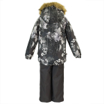 Huppa Poiste talvekomplekt WINTER, dark gray pattern/ dark gray, 92
