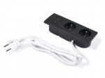 S&uuml;vistatav m&ouml;&ouml;bli pesa 2x 230v + 2 Usb, must