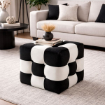 Tumba Patchwork, must/valge