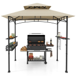 Costway grillpaviljon topeltkatuse, beež