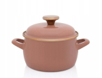 Kaanega emailpott 16 cm, 2,2 L, Mocha, beež