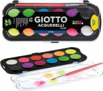 Giotto akvarellv&auml;rvid Fluo, 12 v&auml;rvi