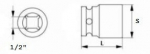 Pistikuv&otilde;ti Jonnesway 1/2" kuusnurk 21mm