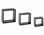 Riputatavate riiulite komplekt Cube, 3 tk, must