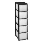 Plastikriiul sahtlitega 5five Simply Smart, 102.40x37x26.80 cm, must